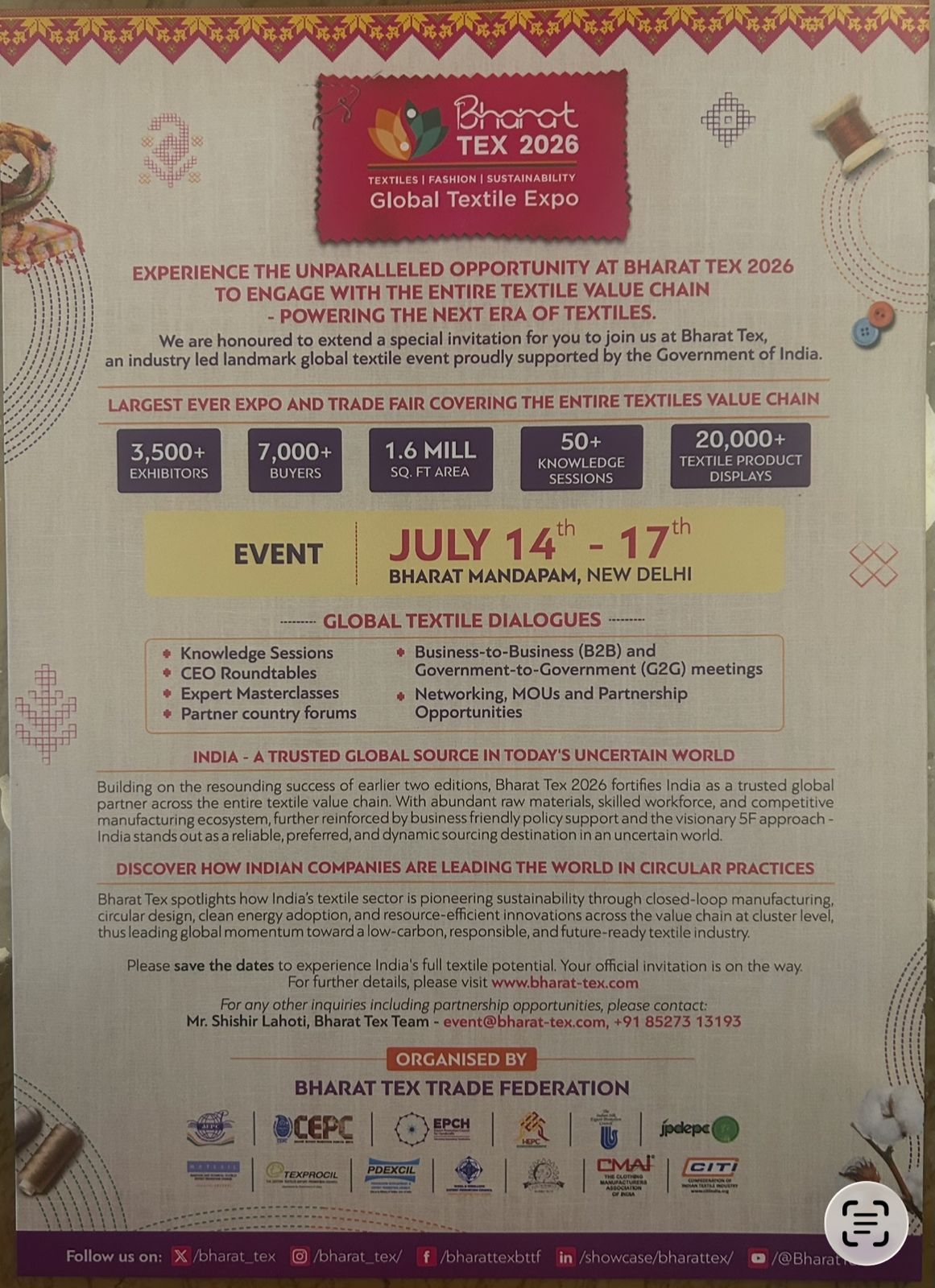 Bharat Tex 2026: Elevating India's Textile Legacy